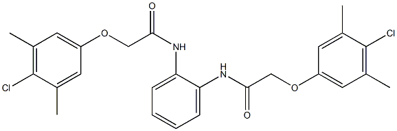 2-(4-chloro-3,5-dimethylphenoxy)-N-(2-{[2-(4-chloro-3,5-dimethylphenoxy)acetyl]amino}phenyl)acetamide 结构式