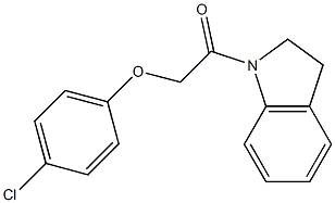 2-(4-chlorophenoxy)-1-(2,3-dihydro-1H-indol-1-yl)-1-ethanone 结构式