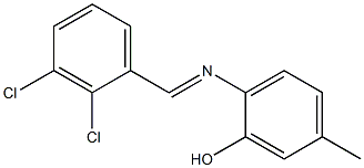 2-{[(E)-(2,3-dichlorophenyl)methylidene]amino}-5-methylphenol 结构式