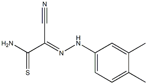 2-cyano-2-[(E)-2-(3,4-dimethylphenyl)hydrazono]ethanethioamide 结构式