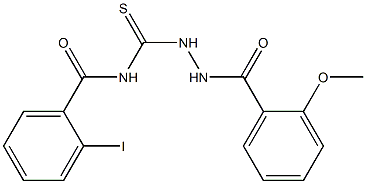 2-iodo-N-{[2-(2-methoxybenzoyl)hydrazino]carbothioyl}benzamide 结构式