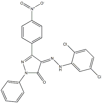 3-(4-nitrophenyl)-1-phenyl-1H-pyrazole-4,5-dione 4-[N-(2,5-dichlorophenyl)hydrazone] 结构式