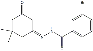 3-bromo-N'-(3,3-dimethyl-5-oxocyclohexylidene)benzohydrazide 结构式