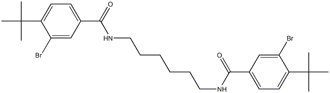 3-bromo-N-(6-{[3-bromo-4-(tert-butyl)benzoyl]amino}hexyl)-4-(tert-butyl)benzamide 结构式