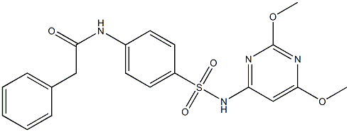 N-(4-{[(2,6-dimethoxy-4-pyrimidinyl)amino]sulfonyl}phenyl)-2-phenylacetamide 结构式