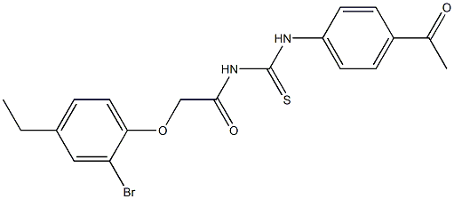 N-(4-acetylphenyl)-N'-[2-(2-bromo-4-ethylphenoxy)acetyl]thiourea 结构式