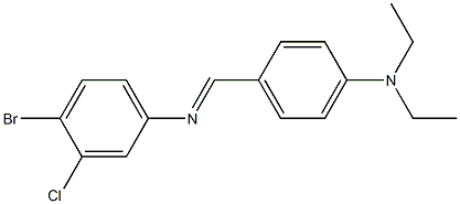 4-bromo-3-chloro-N-{(E)-[4-(diethylamino)phenyl]methylidene}aniline 结构式