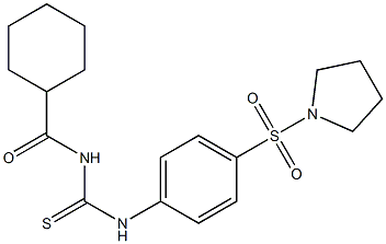 N-(cyclohexylcarbonyl)-N'-[4-(1-pyrrolidinylsulfonyl)phenyl]thiourea 结构式