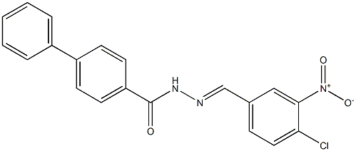 N'-[(E)-(4-chloro-3-nitrophenyl)methylidene][1,1'-biphenyl]-4-carbohydrazide 结构式