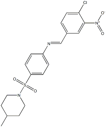 N-[(E)-(4-chloro-3-nitrophenyl)methylidene]-N-{4-[(4-methyl-1-piperidinyl)sulfonyl]phenyl}amine 结构式