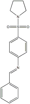 N-[(E)-phenylmethylidene]-N-[4-(1-pyrrolidinylsulfonyl)phenyl]amine 结构式