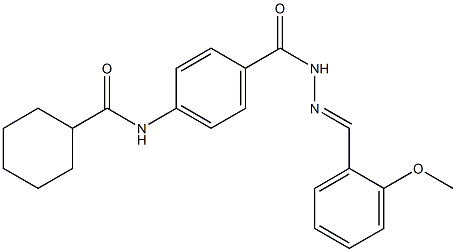 N-[4-({2-[(E)-(2-methoxyphenyl)methylidene]hydrazino}carbonyl)phenyl]cyclohexanecarboxamide 结构式