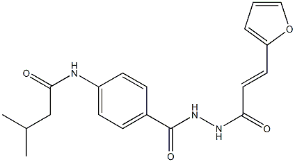 N-[4-({2-[(E)-3-(2-furyl)-2-propenoyl]hydrazino}carbonyl)phenyl]-3-methylbutanamide 结构式