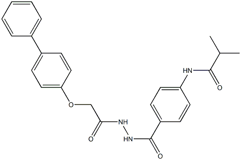 N-[4-({2-[2-([1,1'-biphenyl]-4-yloxy)acetyl]hydrazino}carbonyl)phenyl]-2-methylpropanamide 结构式