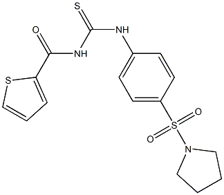 N-[4-(1-pyrrolidinylsulfonyl)phenyl]-N'-(2-thienylcarbonyl)thiourea 结构式