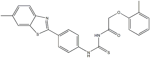 N-[4-(6-methyl-1,3-benzothiazol-2-yl)phenyl]-N'-[2-(2-methylphenoxy)acetyl]thiourea 结构式