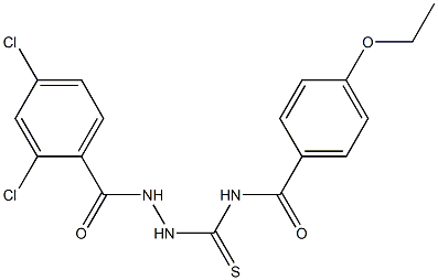 N-{[2-(2,4-dichlorobenzoyl)hydrazino]carbothioyl}-4-ethoxybenzamide 结构式