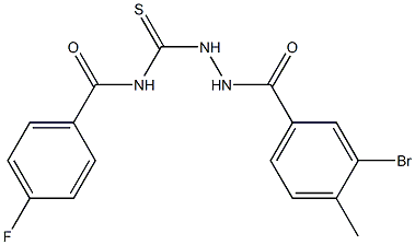 N-{[2-(3-bromo-4-methylbenzoyl)hydrazino]carbothioyl}-4-fluorobenzamide 结构式