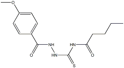 N-{[2-(4-methoxybenzoyl)hydrazino]carbothioyl}pentanamide 结构式