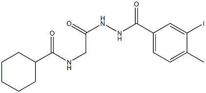 N-{2-[2-(3-iodo-4-methylbenzoyl)hydrazino]-2-oxoethyl}cyclohexanecarboxamide 结构式