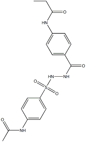 N-{4-[(2-{[4-(acetylamino)phenyl]sulfonyl}hydrazino)carbonyl]phenyl}propanamide 结构式