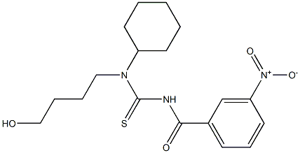 N-cyclohexyl-N-(4-hydroxybutyl)-N'-(3-nitrobenzoyl)thiourea 结构式