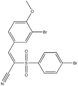 (Z)-3-(3-bromo-4-methoxyphenyl)-2-[(4-bromophenyl)sulfonyl]-2-propenenitrile 结构式