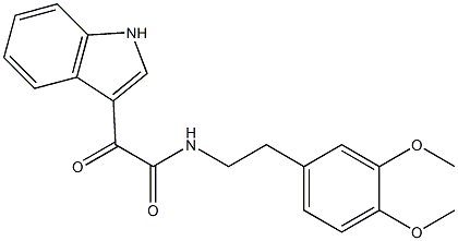 N-(3,4-dimethoxyphenethyl)-2-(1H-indol-3-yl)-2-oxoacetamide 结构式