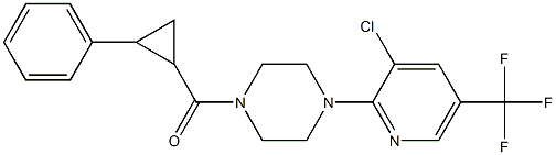 {4-[3-chloro-5-(trifluoromethyl)-2-pyridinyl]piperazino}(2-phenylcyclopropyl)methanone 结构式