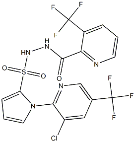 1-[3-chloro-5-(trifluoromethyl)-2-pyridinyl]-N'-{[3-(trifluoromethyl)-2-pyridinyl]carbonyl}-1H-pyrrole-2-sulfonohydrazide 结构式