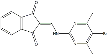 2-{[(5-bromo-4,6-dimethyl-2-pyrimidinyl)amino]methylene}-1H-indene-1,3(2H)-dione 结构式