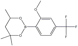 2-(2-Methoxy-4-(trifluoromethyl)phenyl)-4,4,6-trimethyl-1,3,2-dioxaborinane 结构式