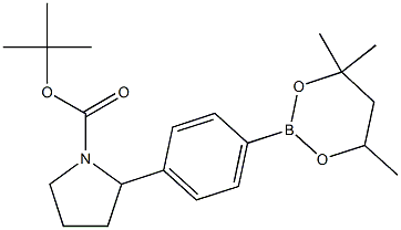 tert-Butyl 2-[4-(4,4,6-trimethyl-1,3,2-dioxaborinan-2-yl)phenyl]pyrrolidine-1-carboxylate 结构式