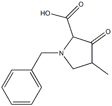 1-benzyl-4-methyl-3-oxopyrrolidine-2-carboxylic acid 结构式