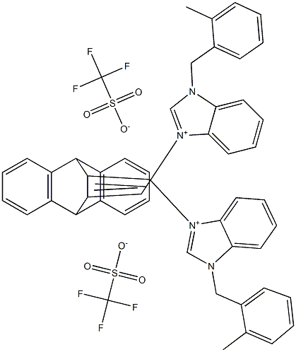 11,12-Bis[N-(2-methylbenzyl)-1H-benzimidazolium-3-methylene]-9,10-dihydro-9,10-ethanoanthracene bis(trifluoromethanesulfonate) 结构式