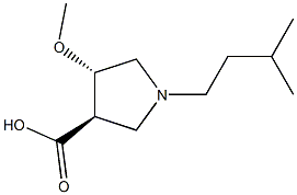 (3R,4S)-4-METHOXY-1-(3-METHYLBUTYL)PYRROLIDINE-3-CARBOXYLIC ACID 结构式