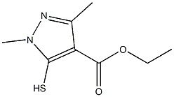 1,3-Dimethyl-5-mercapto-1H-pyrazole-4-carboxylic acid ethyl ester 结构式