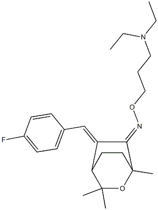 5-[4-Fluorobenzylidene]-1,3,3-trimethyl-2-oxabicyclo[2.2.2]octan-6-one O-[3-(diethylamino)propyl]oxime 结构式