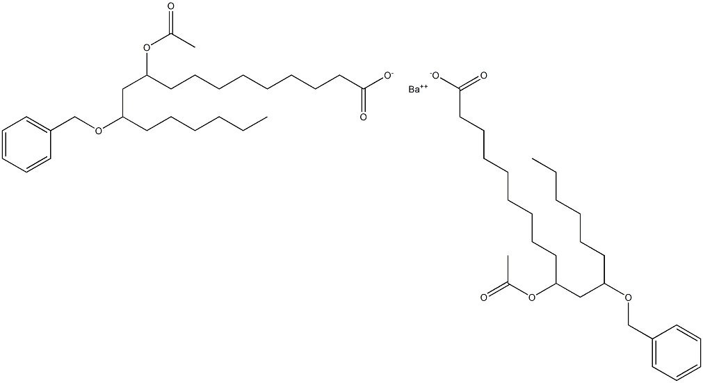 Bis(12-benzyloxy-10-acetyloxystearic acid)barium salt 结构式