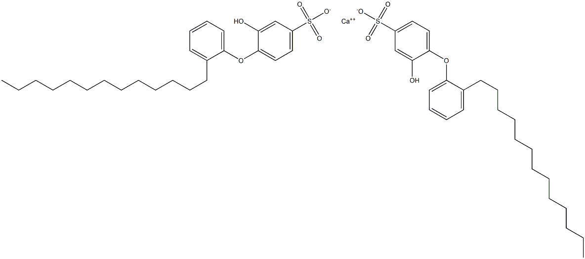 Bis(2-hydroxy-2'-tridecyl[oxybisbenzene]-4-sulfonic acid)calcium salt 结构式