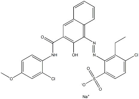 4-Chloro-3-ethyl-2-[[3-[[(2-chloro-4-methoxyphenyl)amino]carbonyl]-2-hydroxy-1-naphtyl]azo]benzenesulfonic acid sodium salt 结构式