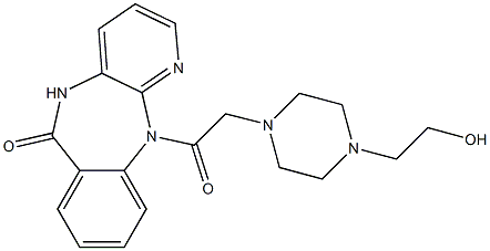 5,11-Dihydro-11-[[4-(2-hydroxyethyl)-1-piperazinyl]acetyl]-6H-pyrido[2,3-b][1,4]benzodiazepin-6-one 结构式