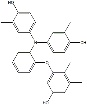 N,N-Bis(4-hydroxy-3-methylphenyl)-2-(5-hydroxy-2,3-dimethylphenoxy)benzenamine 结构式