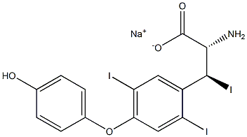 (2S,3S)-2-Amino-3-[4-(4-hydroxyphenoxy)-2,5-diiodophenyl]-3-iodopropanoic acid sodium salt 结构式