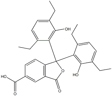 1,1-Bis-(2,5-diethyl-6-hydroxyphenyl)-1,3-dihydro-3-oxoisobenzofuran-5-carboxylic acid 结构式