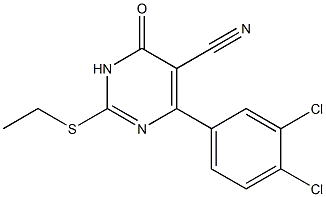 3,4-Dihydro-6-(3,4-dichlorophenyl)-2-[ethylthio]-4-oxopyrimidine-5-carbonitrile 结构式