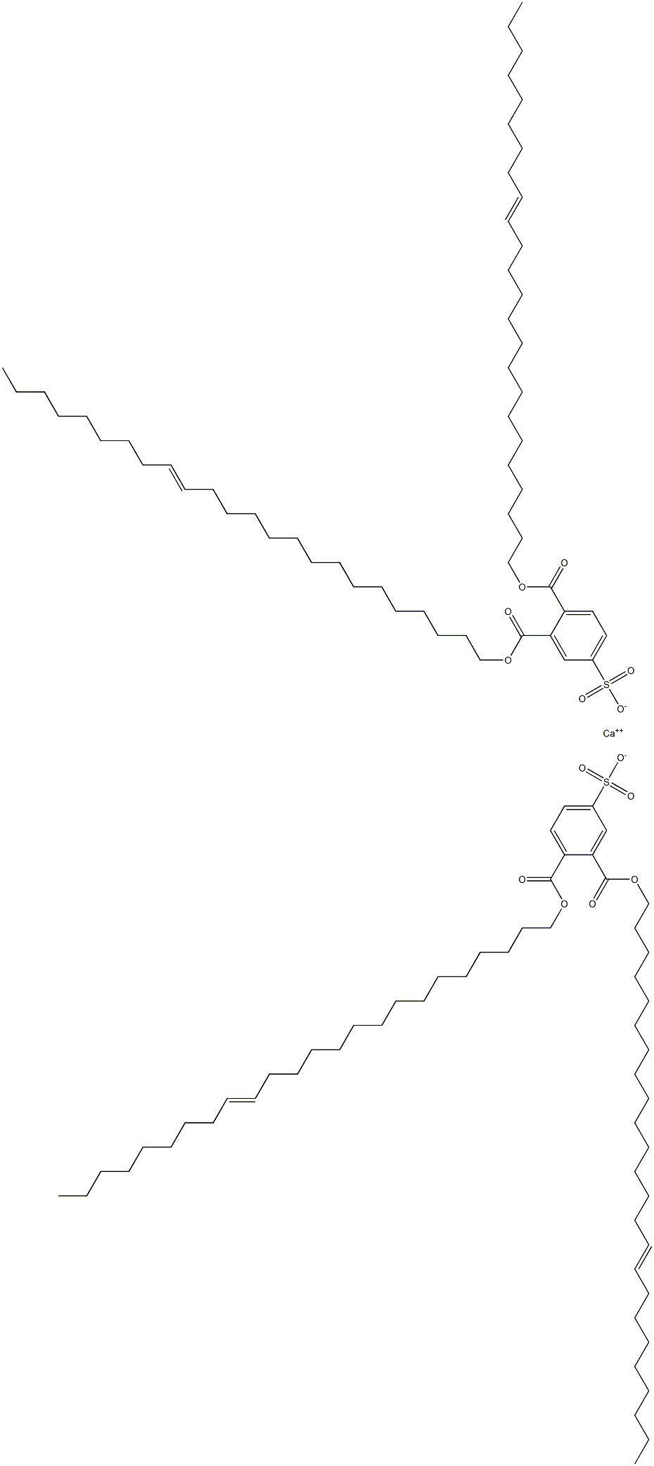 Bis[3,4-di(15-tetracosenyloxycarbonyl)benzenesulfonic acid]calcium salt 结构式