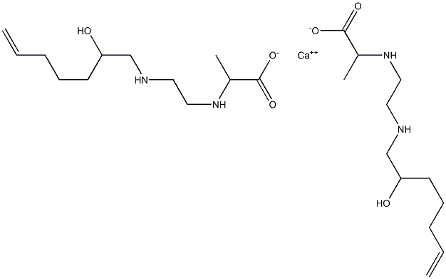 Bis[2-[N-[2-[N-(2-hydroxy-6-heptenyl)amino]ethyl]amino]propionic acid]calcium salt 结构式