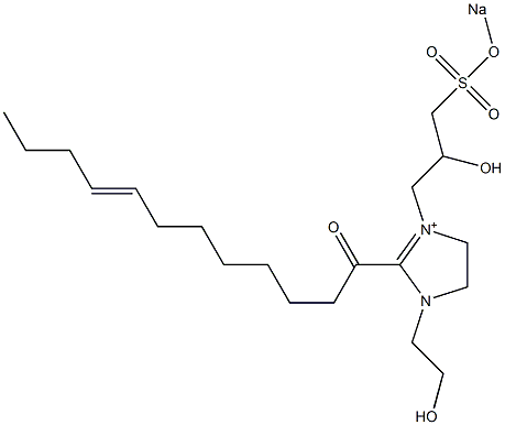 1-(2-Hydroxyethyl)-3-[2-hydroxy-3-(sodiooxysulfonyl)propyl]-2-(8-dodecenoyl)-2-imidazoline-3-ium 结构式