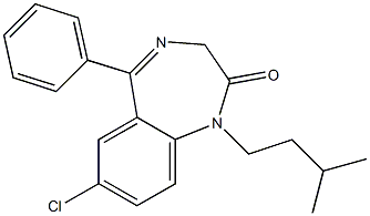 7-Chloro-1-isopentyl-5-(phenyl)-1H-1,4-benzodiazepin-2(3H)-one 结构式